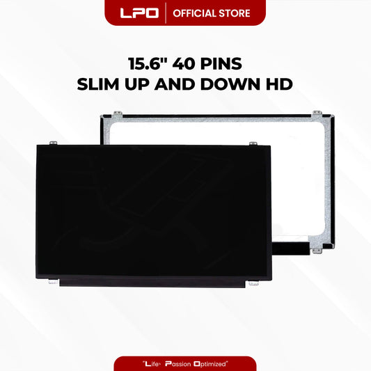 Laptop LCD Screen 15.6" 40 Pins Slim Type Up and Down Bracket HD 1366 x 768 60Hz Compatible with B156XW04 LP156WHB TLA1