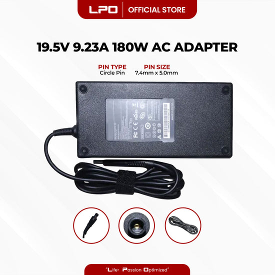 Laptop Charger Acer 19.5V 9.23A 180W Circle Pin 7.4mm x 5.0mm Compatible with Acer Predator Helios 300 G3-571-77QK, G3-571 G3-572 PH317-51