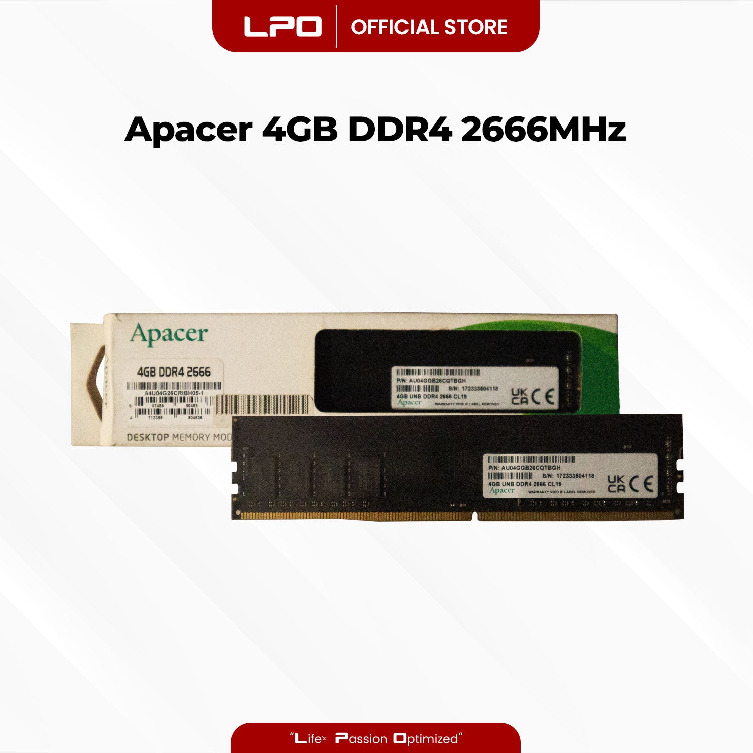 Apacer 4GB DDR4 2666MHz DIMM for Desktop RAM