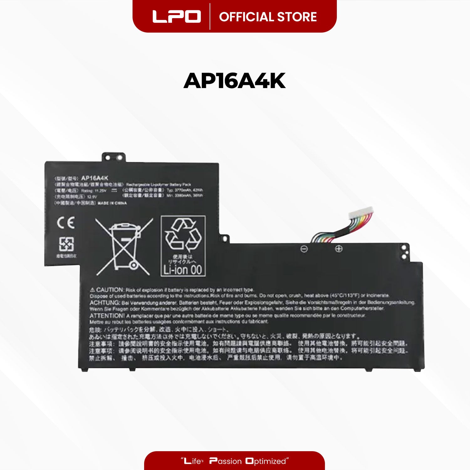Laptop Battery AP16A4K Compatible with Acer Aspire One CLOUDBOOK AO1-132-C0QL, Swift 1 SF113-31 Series Notebook