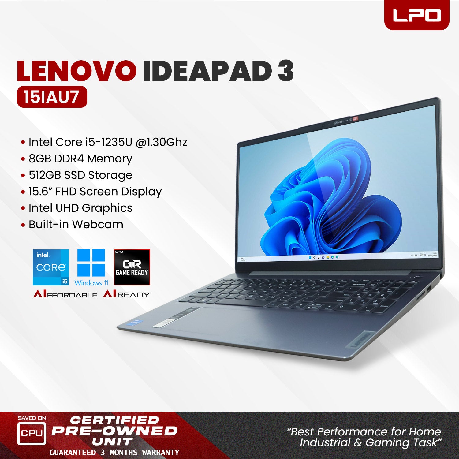 Pre owned Lenovo IdeaPad 3 15IAU7