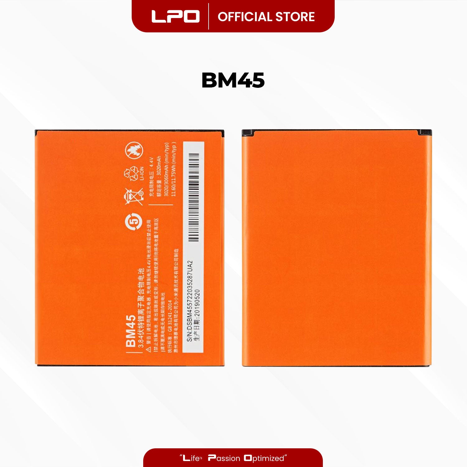 Cellphone Battery Xiaomi Redmi Note 2 2015 BM45 Compatible with 2015051 - LPO Laptop PC-Outlet