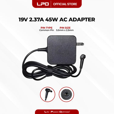 Laptop Charger Asus 19V 2.37A 45W Common Pin 5.5mm x 2.5mm Compatible with Asus X551CA-SX024H SX029H PA-1450-55