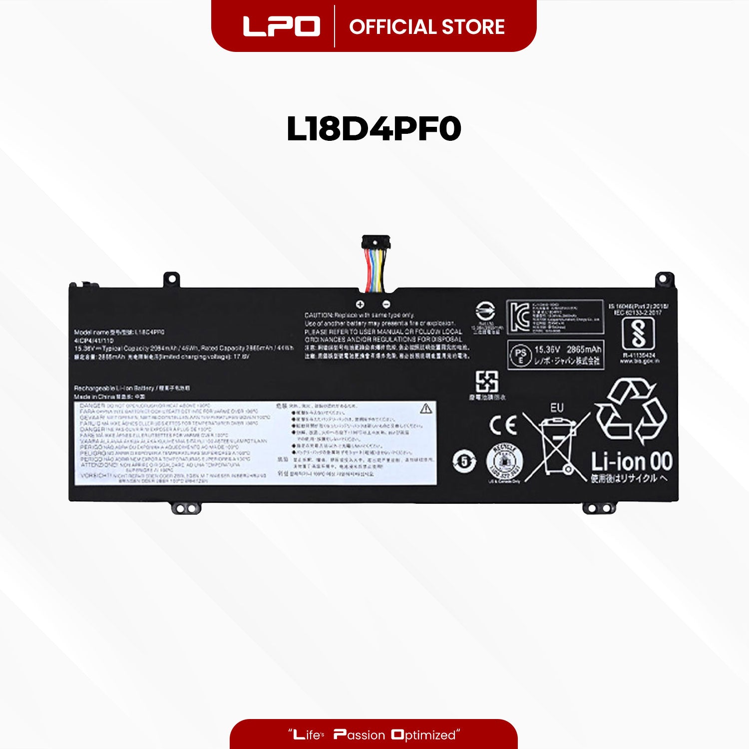 Laptop Battery L18D4PF0 Compatible with Lenovo ThinkBook 13S-IWL-20R90053JP, 20R90070GM