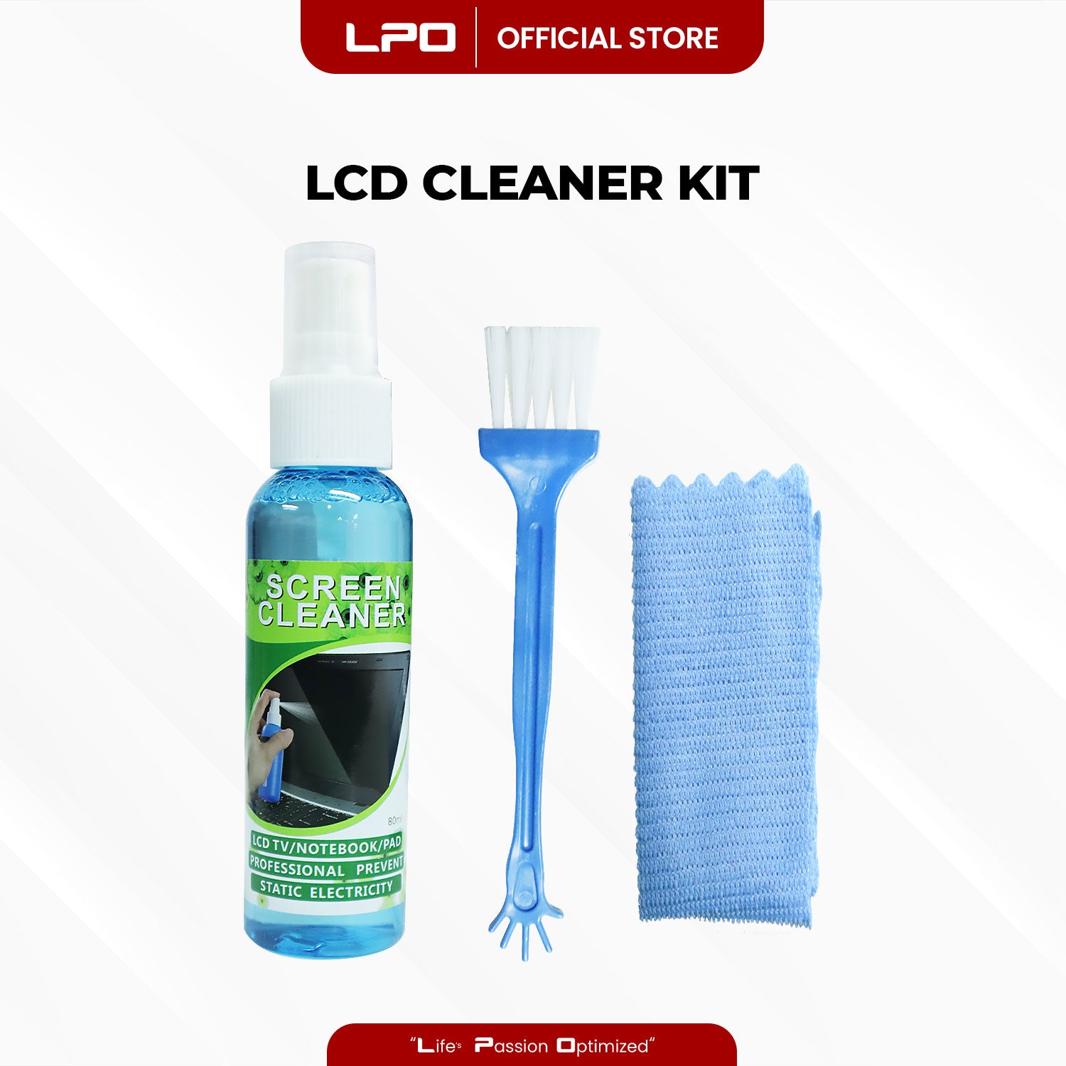 LPO Laptop LCD Cleaning Cleaner Screen Cleaner 3 in 1 For Any Type of LCD Screen