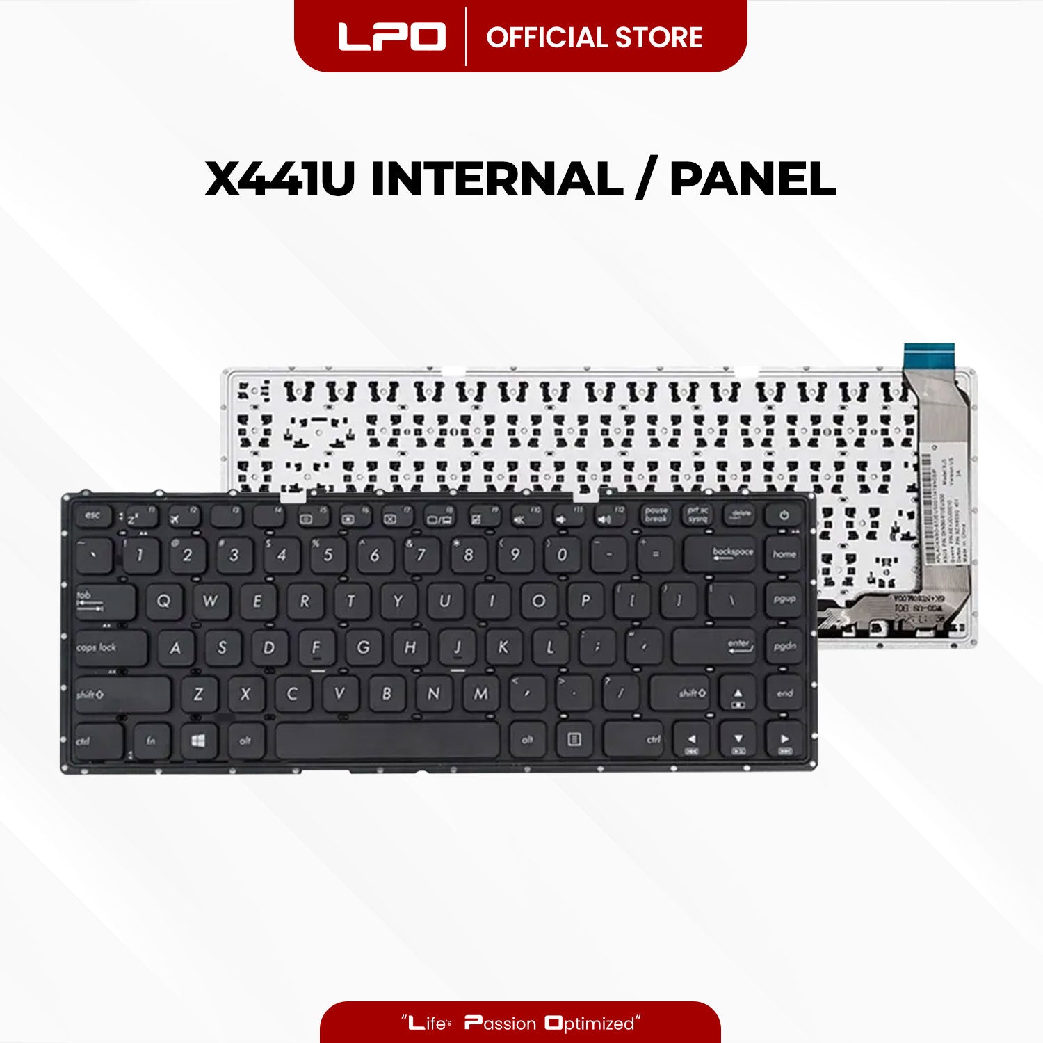 Laptop Keyboard ASUS X441 Internal / Panel Black US Compatible with Asus X441 X441U X441N