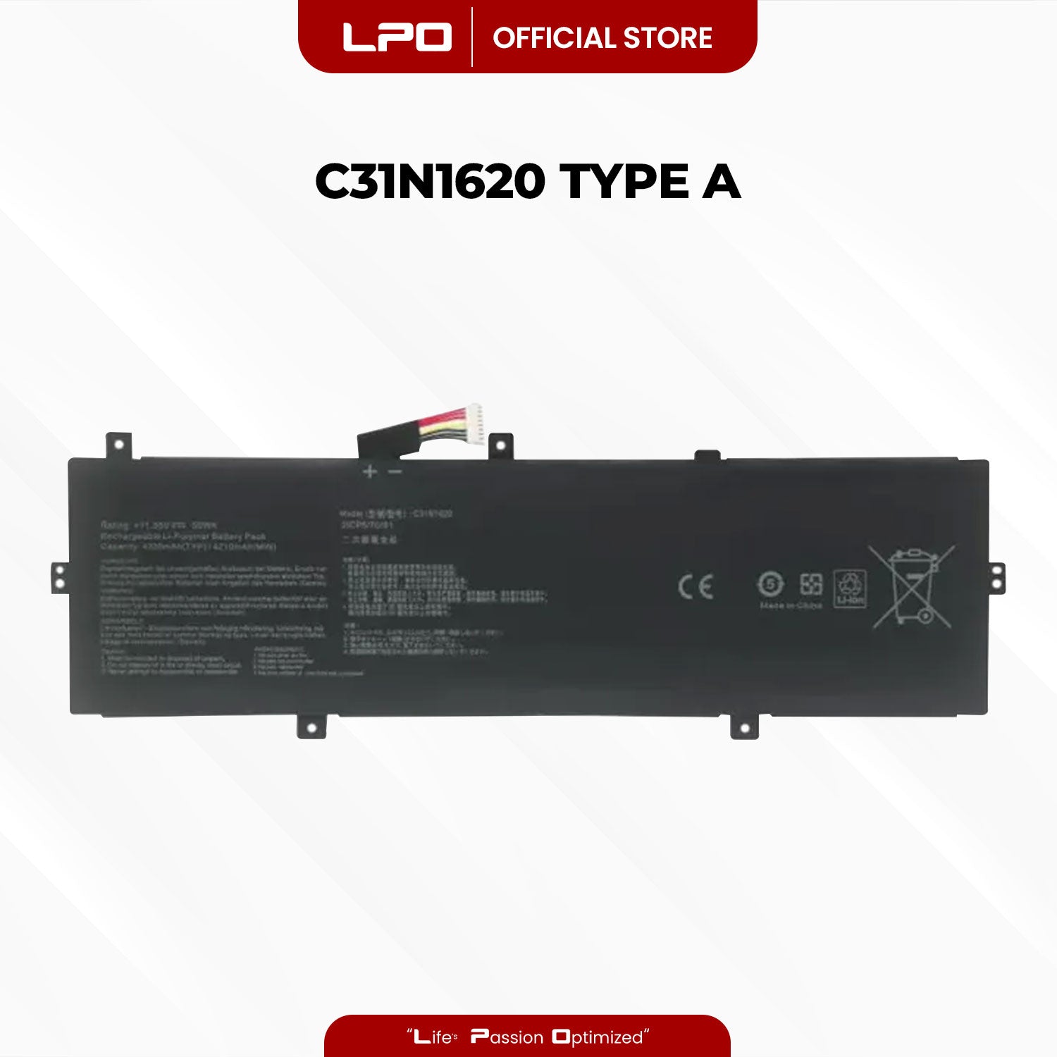 Laptop Battery C31N1620 TYPE A Compatible with Asus Zenbook UX430U UX430UQ