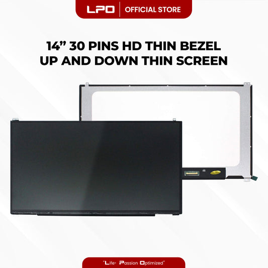 Laptop LCD Screen 14.0" 30 Pins Thin Bezel Thin Screen Up and Down Bracket HD 1366 x 768 60Hz Compatible with NT140WHM-N42