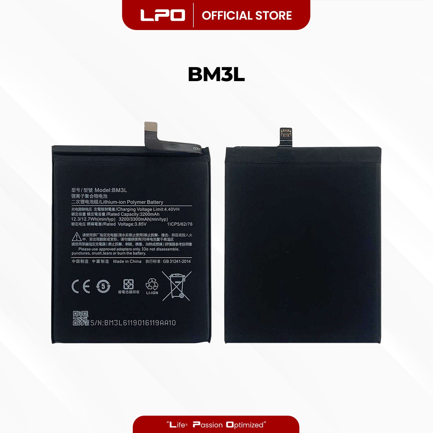Cellphone Battery Xiaomi Mi 9 2019 BM3L Compatible with M1902F1G - LPO Laptop PC-Outlet