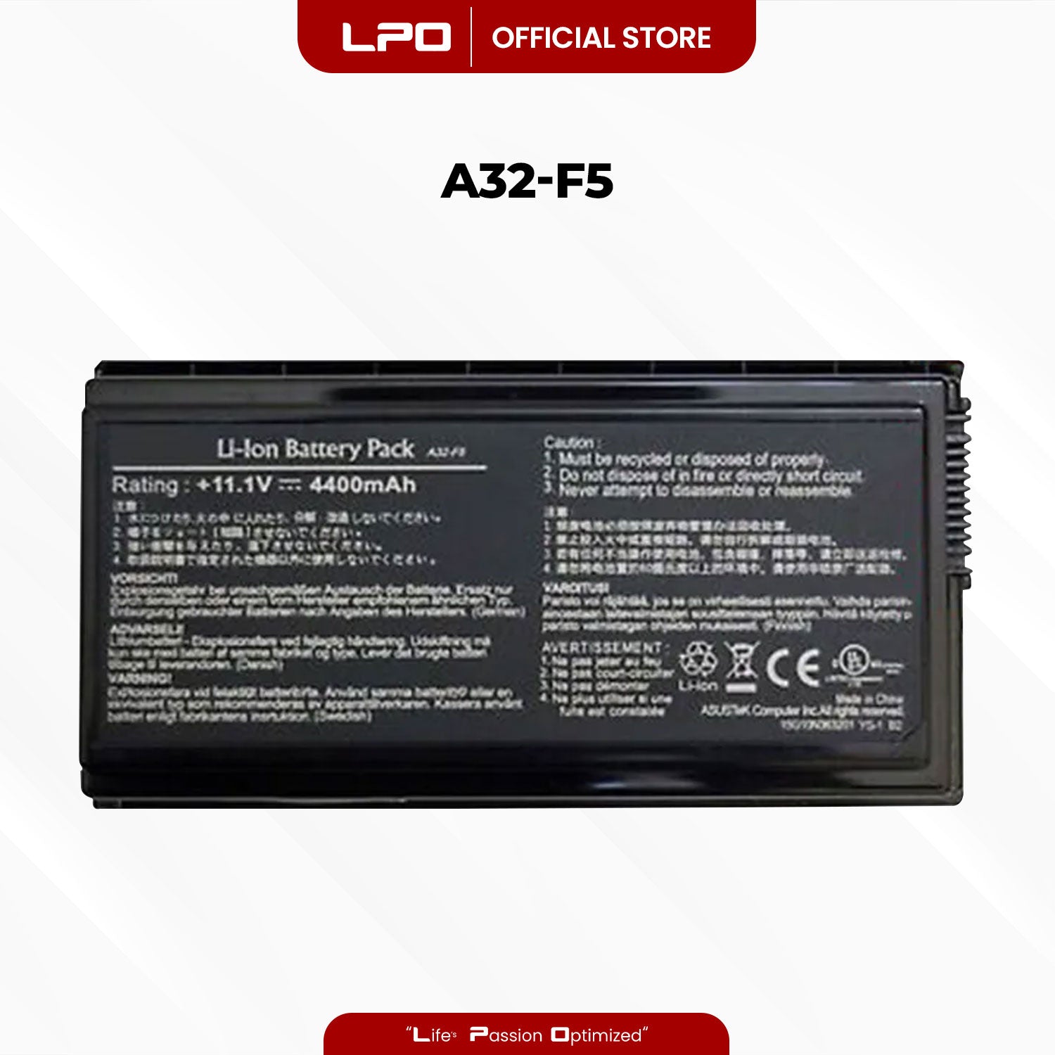 Laptop Battery A32-F5  Compatible with Asus F5 °F5GL F5 M F5 N F5R F5RL F5SL F5Sr