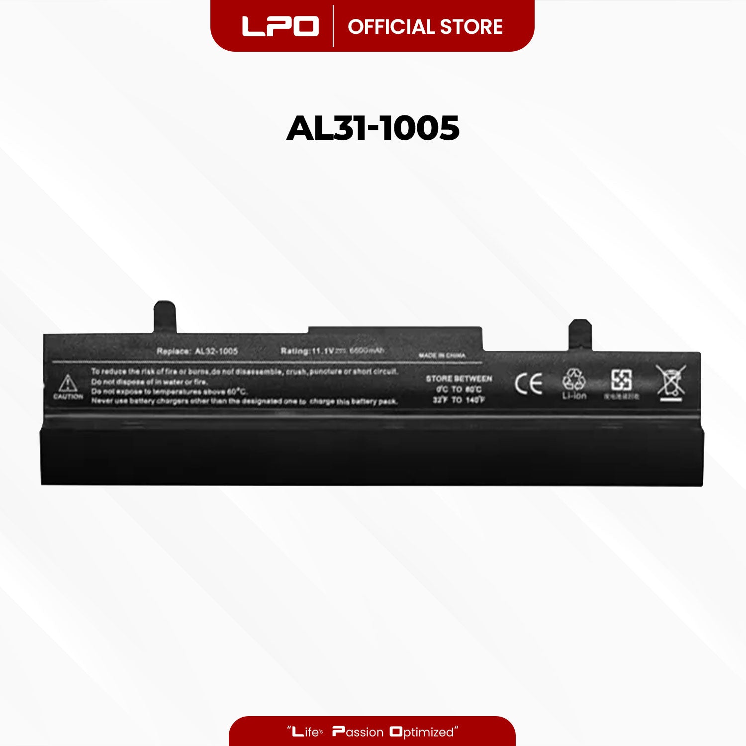 Laptop Battery AL31-1005 Compatible with Asus Eee PC 1001HAG, 1001PX, PC 1001PX-BLK3X