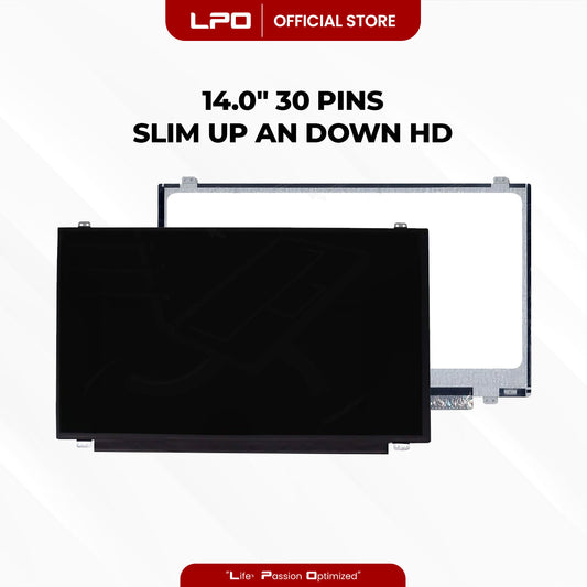 Laptop LCD Screen 14.0" 30 Pins Slim Type Up and Down Bracket HD 1366 x 768 60Hz Compatible with LTN140AT31 N140BGE-E33 N140BGE-E43 N140BGE-EB3 EA3 EA2 HB140WX1-301 401 NT140WHM-N41