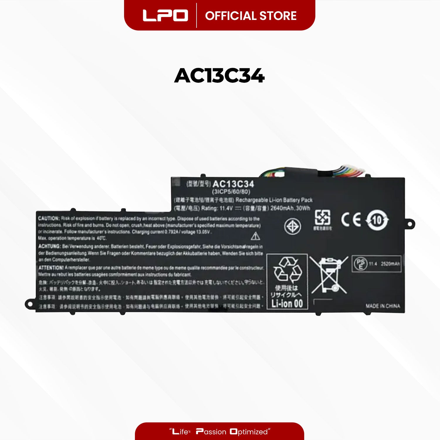 Laptop Battery AC13C34 Compatible with  Acer Aspire V5-122P V5-132 E3-111 E3-112 ES1-111M