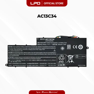 Laptop Battery AC13C34 Compatible with  Acer Aspire V5-122P V5-132 E3-111 E3-112 ES1-111M