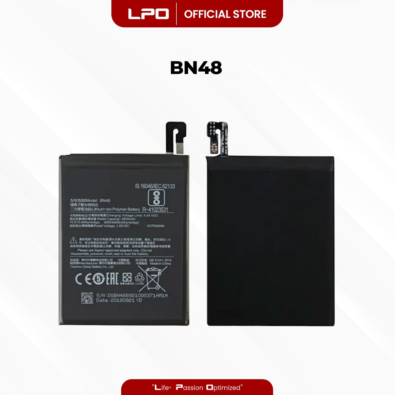 Cellphone Battery Xiaomi Redmi Note 6 Pro 2018 BN48 Compatible with M1806E7TG, M1806E7TH - LPO Laptop PC-Outlet