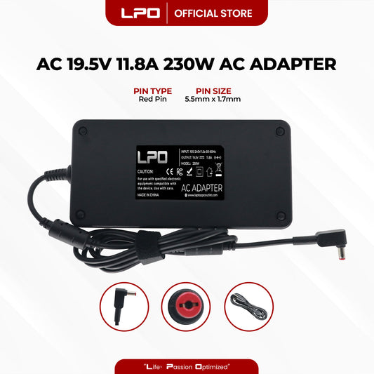 Laptop Charger Acer 19.5V 11.8A 230W Red Pin 5.5mm x 1.7mm Compatible with Acer Nitro 5 N20C1
