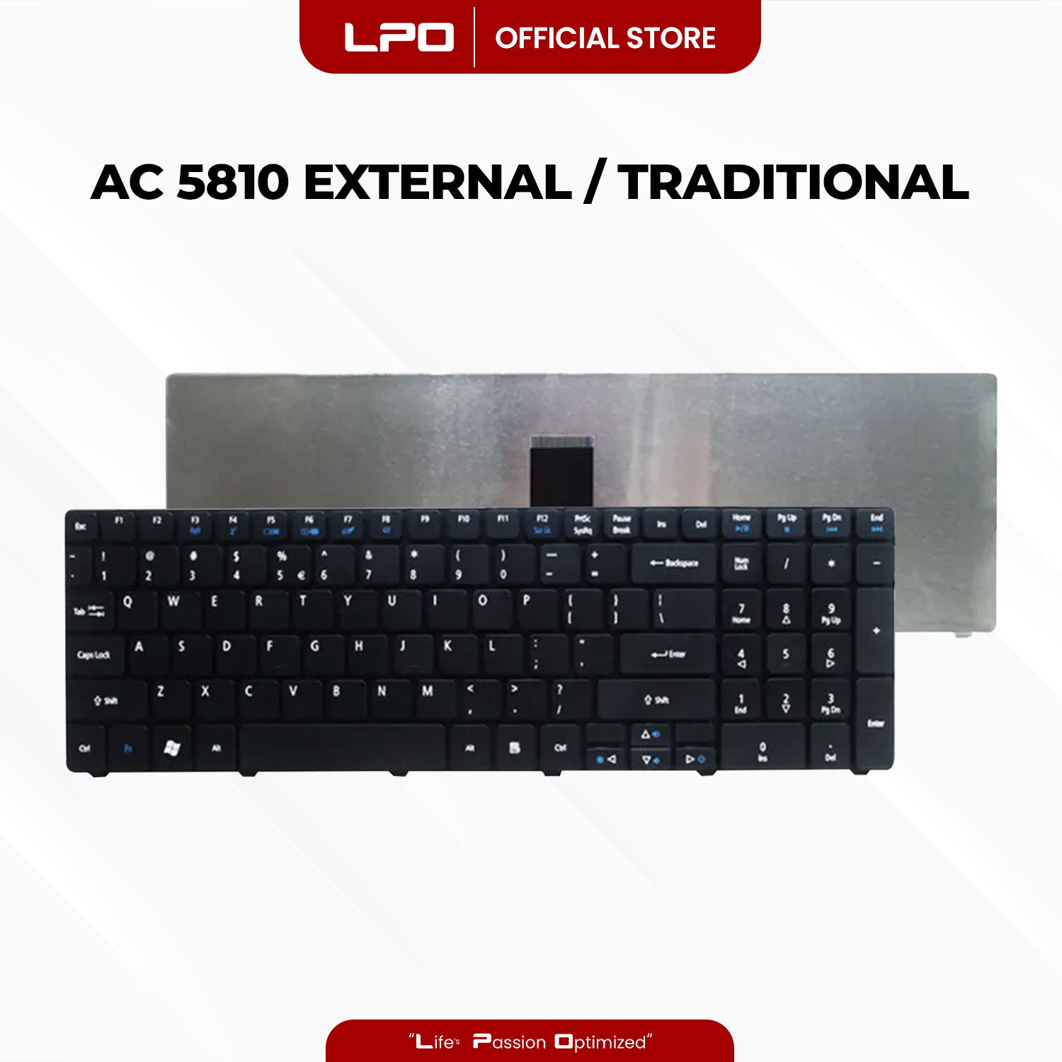 Laptop Keyboard ACER 5810 External Type / Traditional Black US Compatible with Acer 5810 5810T