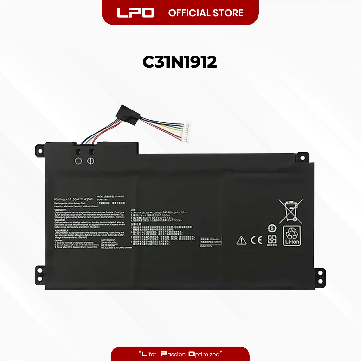 Laptop Battery C31N1912 Compatible with Asus VivoBook 14 E510MA, 14 L410MA