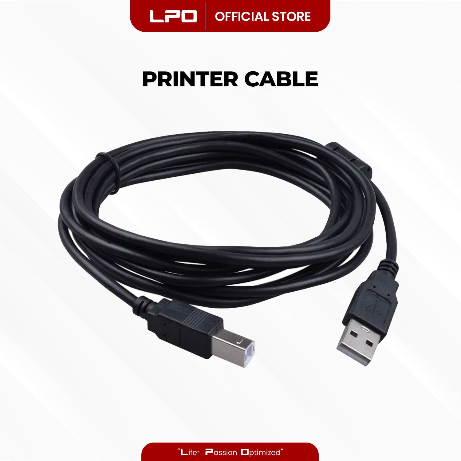 Printer Cable 1.5m, 3m USB A Male to USB B MALE Printer Wire Cable Cord