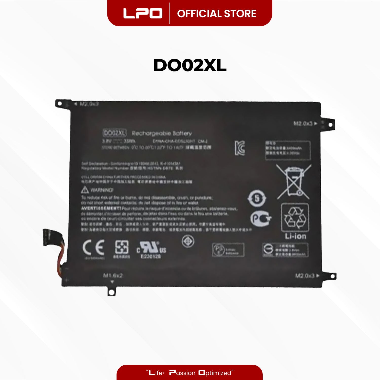 Laptop Battery DO02XL Compatible with HP Pavilion x2 - 10-n030ca HP Pavilion x2 10 tablet 10-N100
