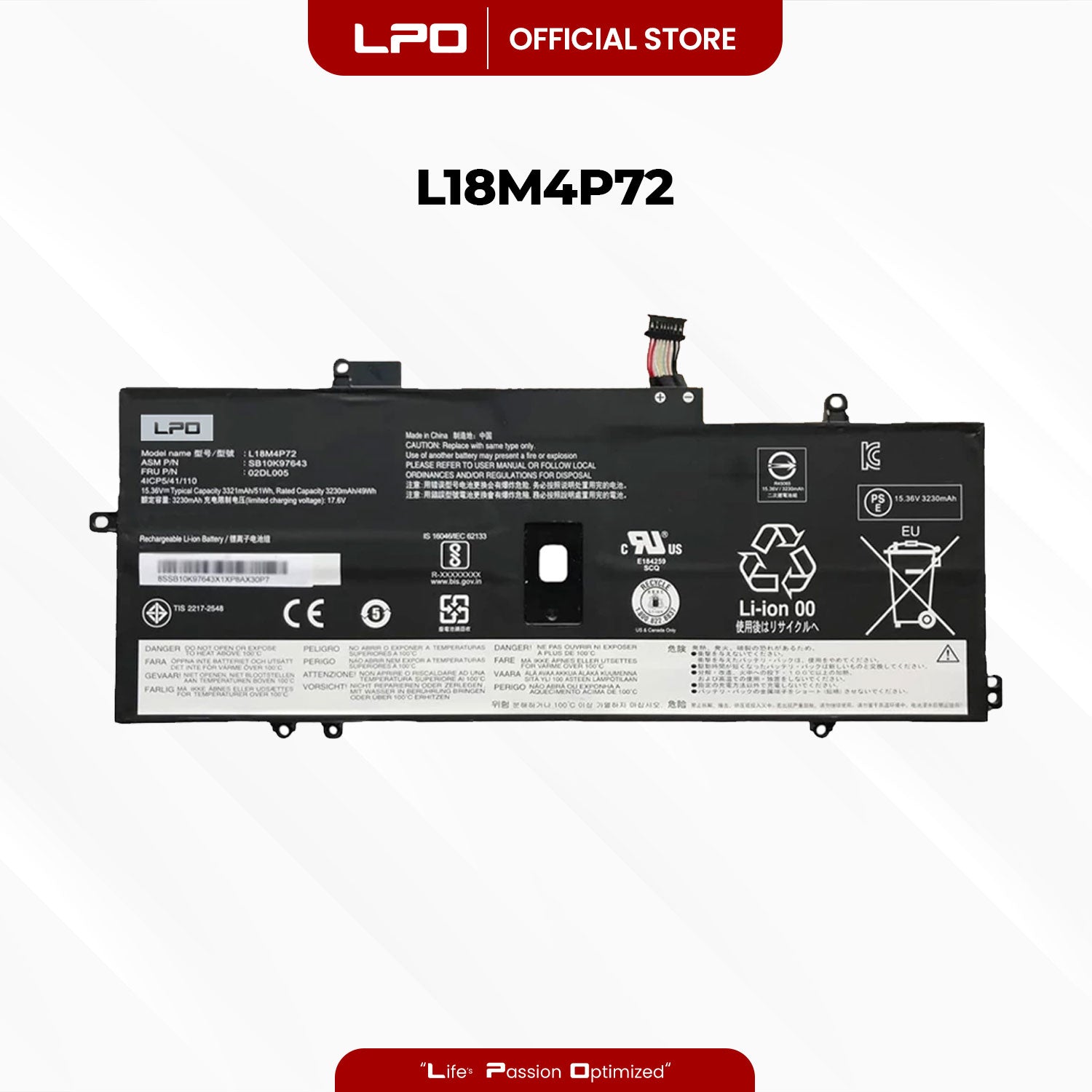 Laptop Battery L18M4P72 Compatible with Lenovo ThinkPad X1 Yoga 4th Gen Series Notebook