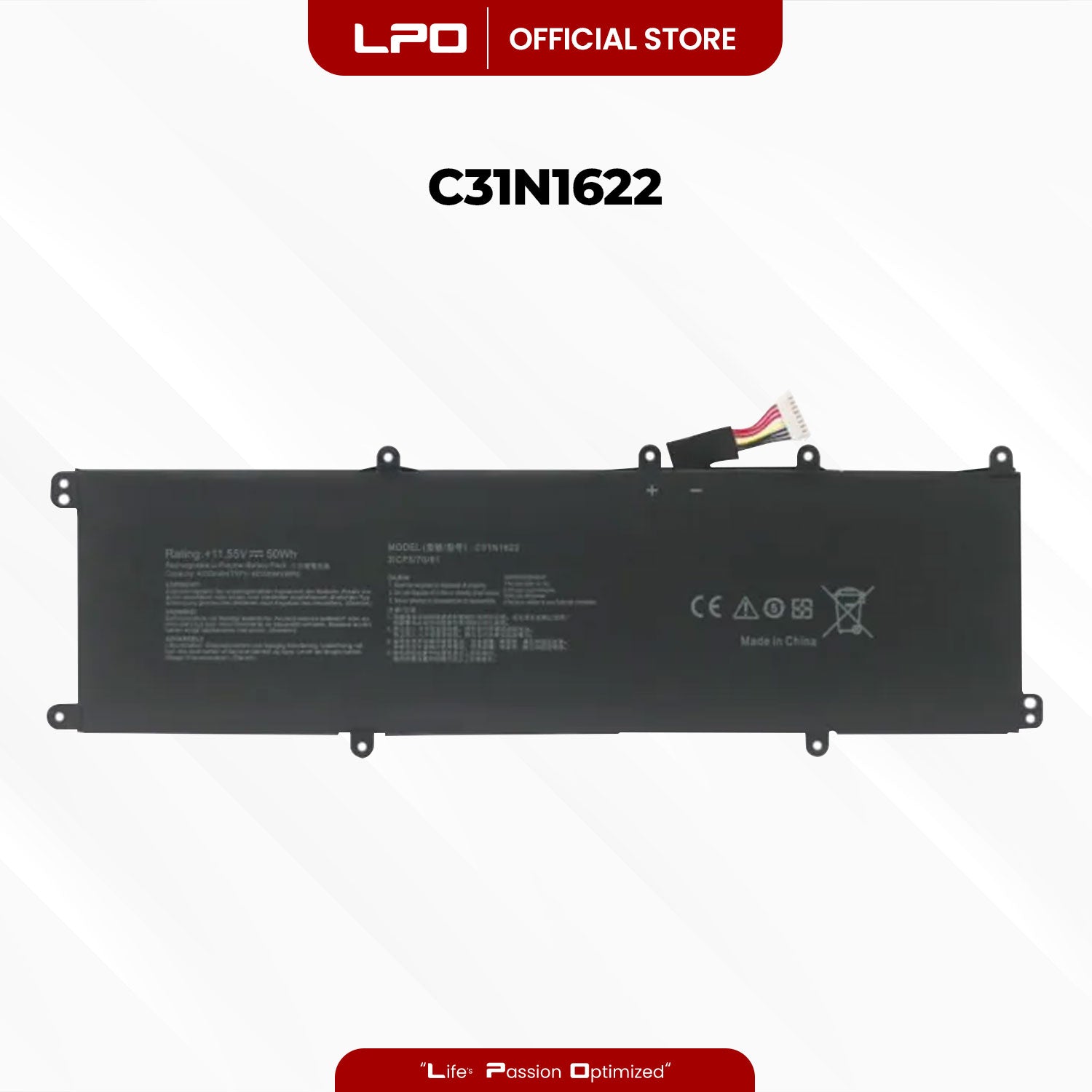 Laptop Battery C31N1622 Compatible with Asus ZenBooK UX3430UA UX530UQ UX530UX