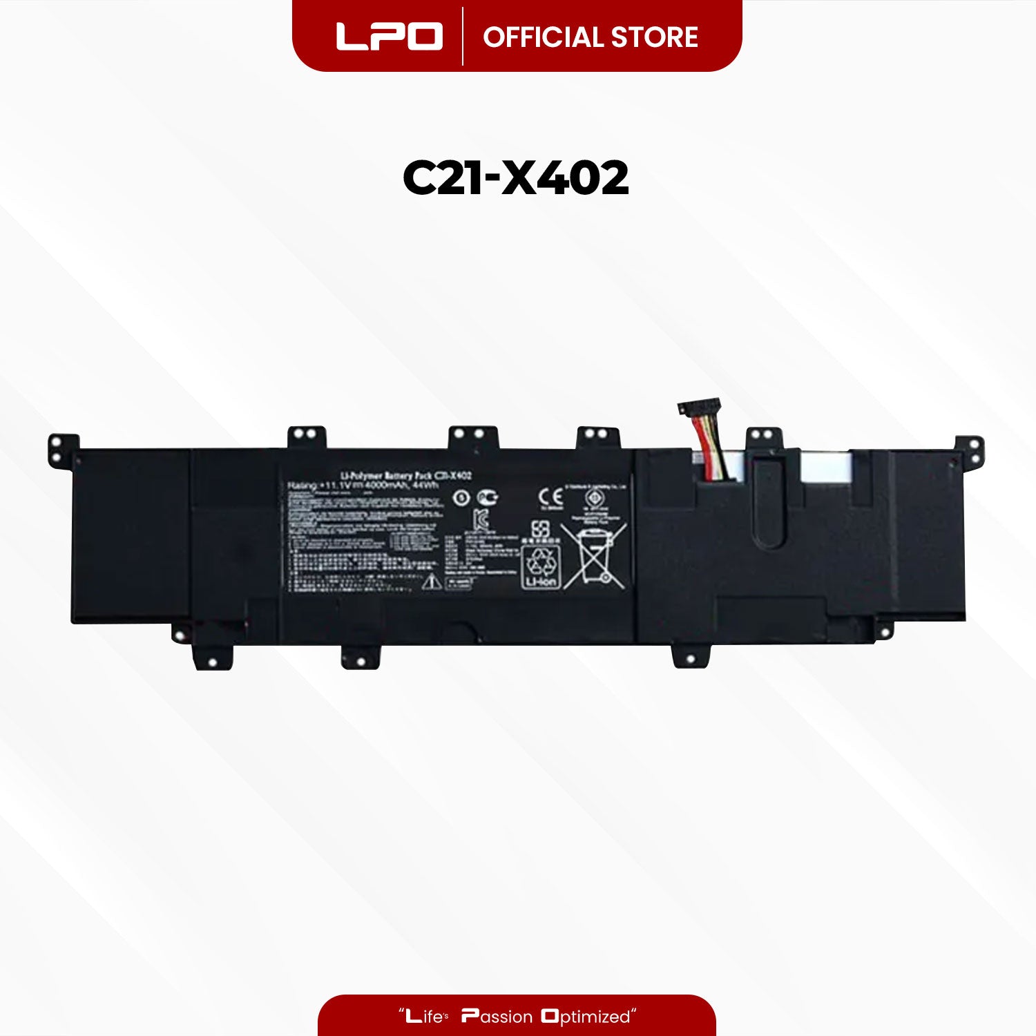 Laptop Battery C21-X402 Compatible with Asus S300CA-RS91T Asus S300E-C1003H