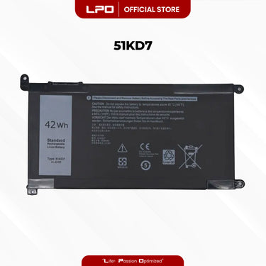 Laptop Battery 51KD7 Compatible with Dell Chromebook 5190 (P28T001) 2-In-1 (P28T002) Series