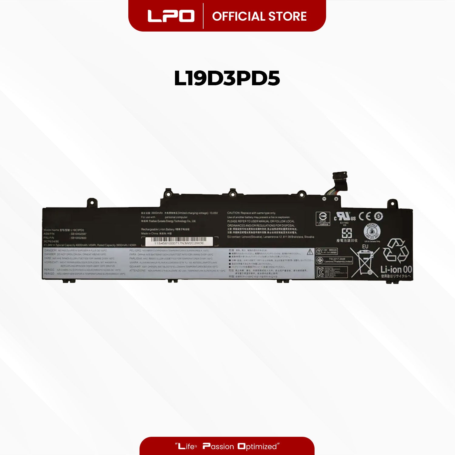 Laptop Battery L19D3PD5 Compatible with Lenovo ThinkPad E14 2nd Gen. Lenovo ThinkPad E15 2nd Gen Series