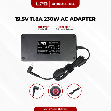 Laptop Charger Acer 19.5V 11.8A 230W Circle Pin 7.4mm x 5.0mm Compatible with Acer Predator 17 GTX 1070 G9-793-79V5 78CM 79PE 73MB 79VS