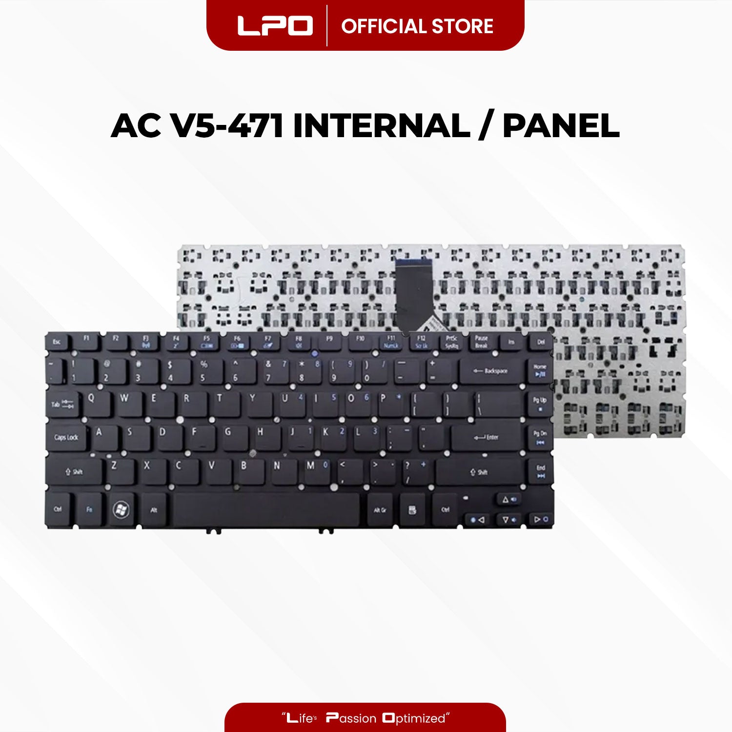 Laptop Keyboard ACER V5-471 Internal Type / Panel Black US Compatible with Acer V5-471P, V5-471 V5-471G