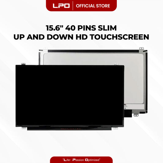 Laptop LCD Screen 15.6" 40 Pins Slim Type Up and Down Bracket HD 1366 x 768 60Hz (touchscreen) Compatible with NT156WHM-T00