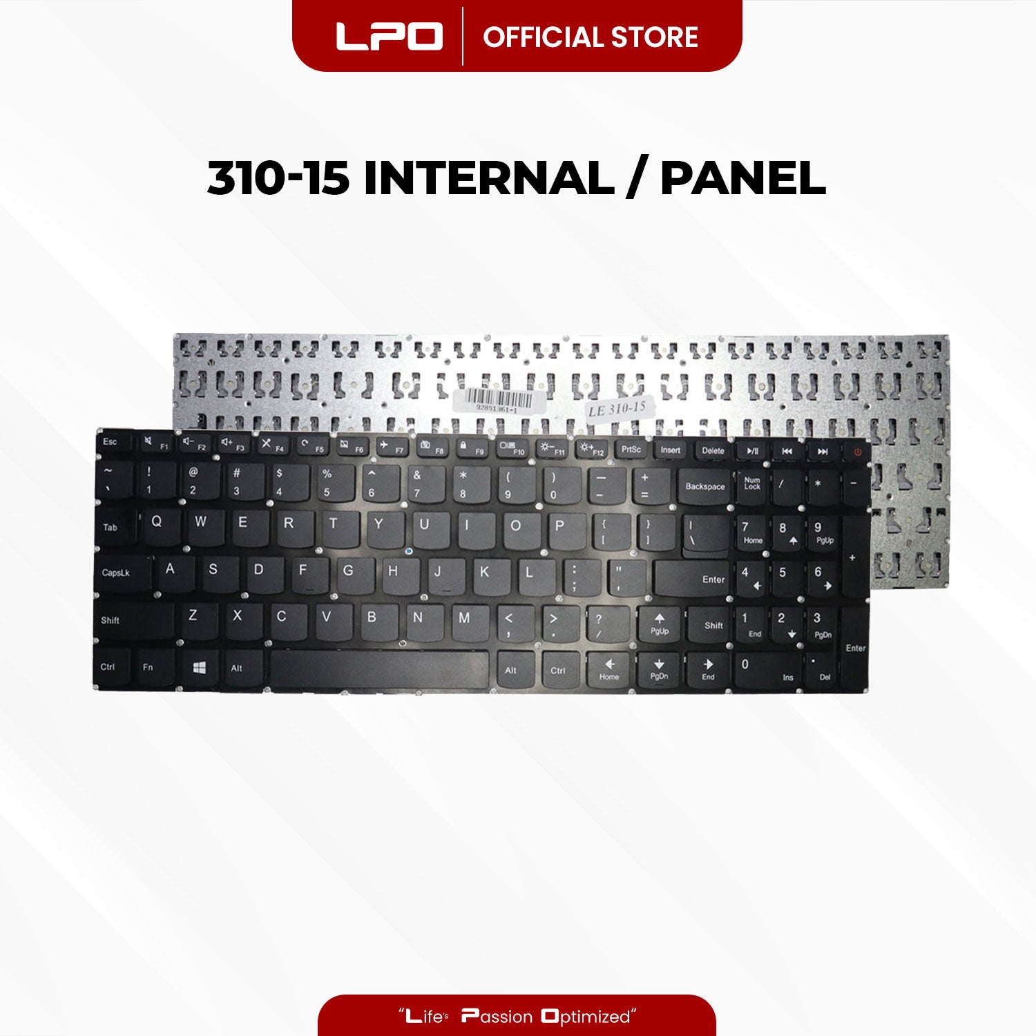 Laptop Keyboard LENOVO 310-15 Internal / Panel Black US Compatible with Lenovo IdeaPad 310-15 310-15ABR