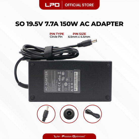 Laptop Charger Sony 19.5V 7.7A 150W Circle Pin 6.5mm x 4.4mm Compatible with Sony VGP-AC19V54