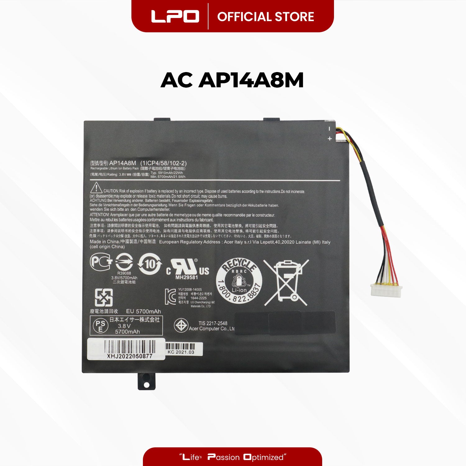 Laptop Battery AP14A8M Compatible with Acer Aspire Switch 10 SW5-011 SW5-012 10-inch Tablet - LPO Laptop PC-Outlet