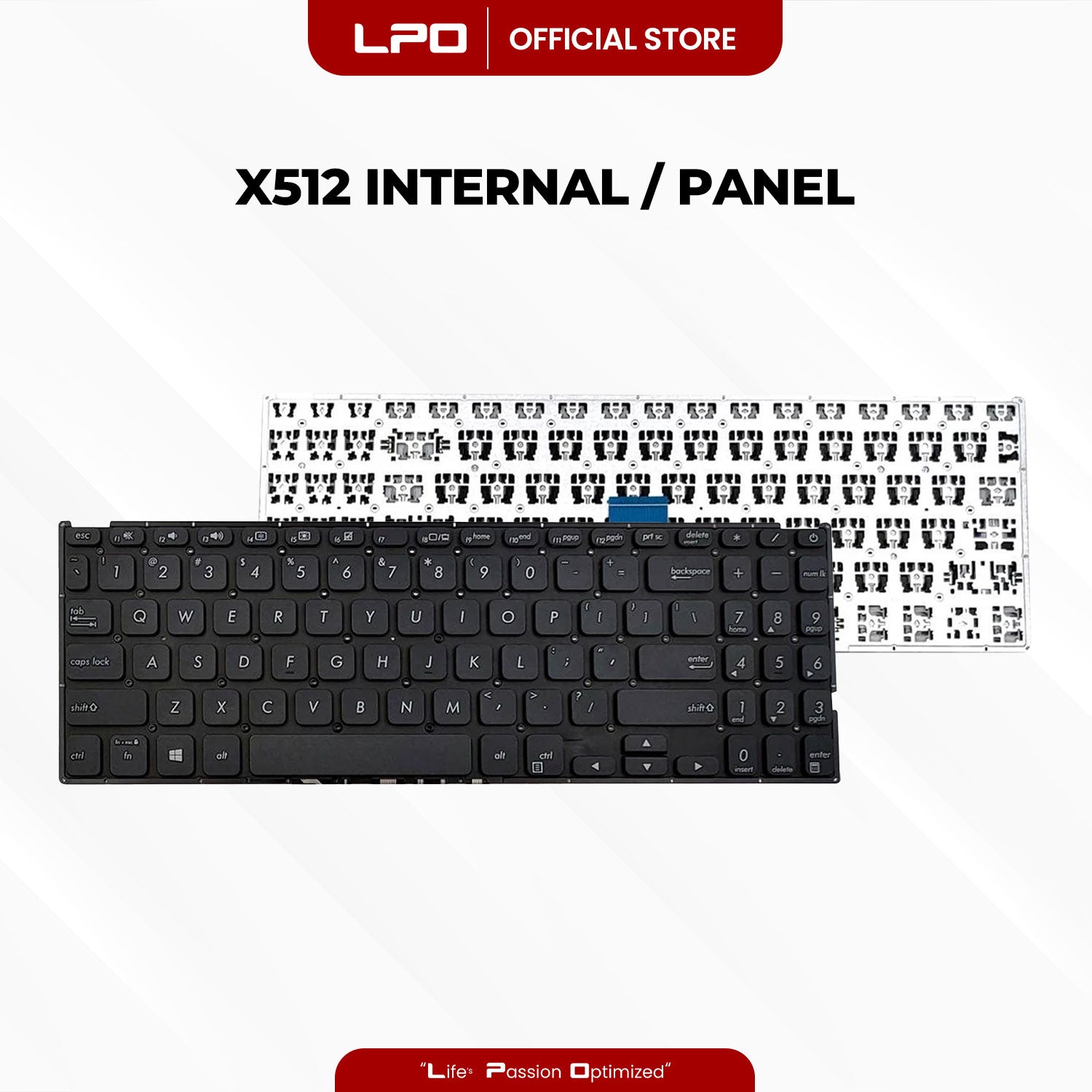 Laptop Keyboard ASUS X512 Internal / Panel Black US Compatible with Asus VivoBook 15 X509FA