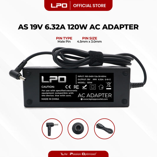 Laptop Charger Asus 19V 6.32A 120W Male Pin 4.5mm x 3.0mm Compatible with Asus N56V