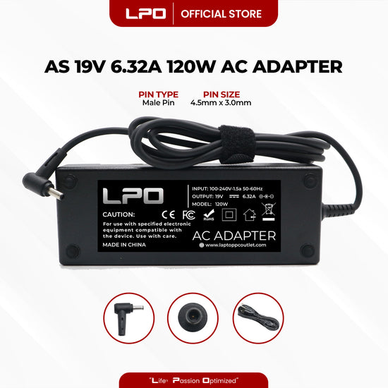 Laptop Charger Asus 19V 6.32A 120W Male Pin 4.5mm x 3.0mm Compatible with Asus N56V
