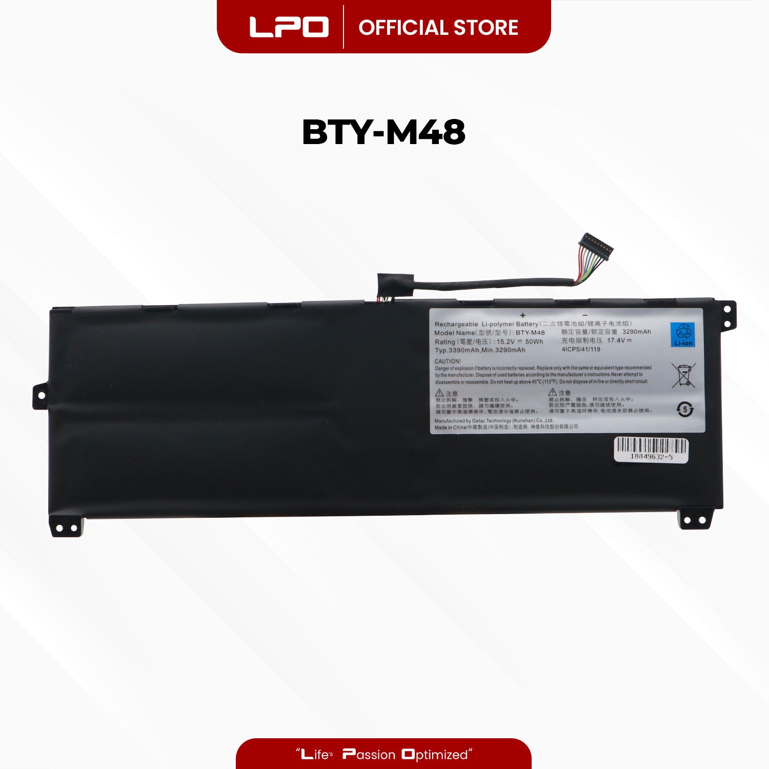 Laptop Battery BTY-M48 Compatible with MSI Prestige PS42 8RB, MSI Modern 8RC 8RA 8MO
