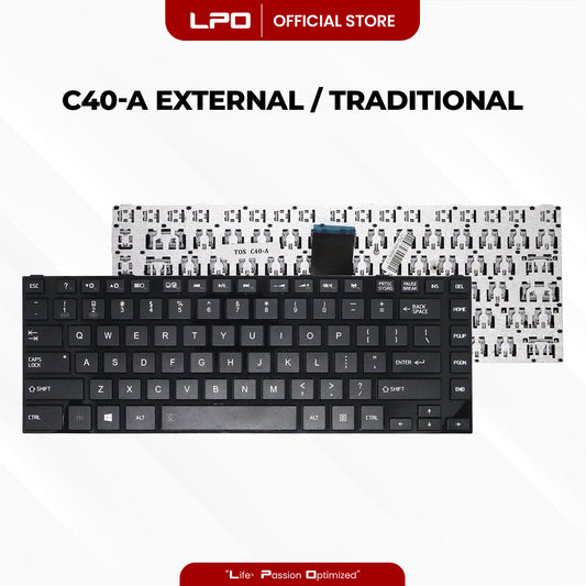 Laptop Keyboard TOSHIBA C40-A External / Traditional Black US Compatible with Toshiba S40-A C45