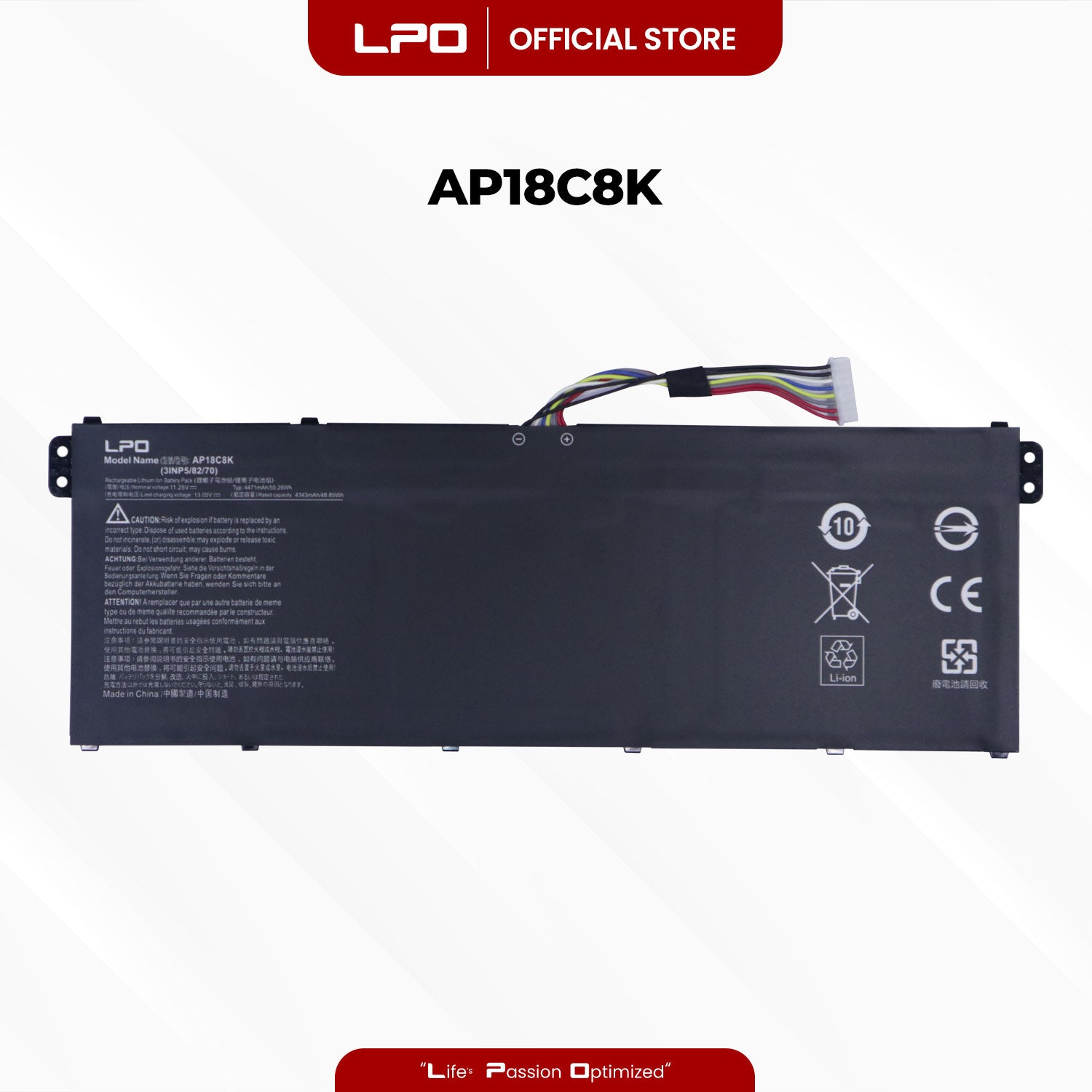 Laptop Battery AP18C8K Compatible with Acer Aspire 5 A514-52, Chromebook 314 C933 - LPO Laptop PC-Outlet