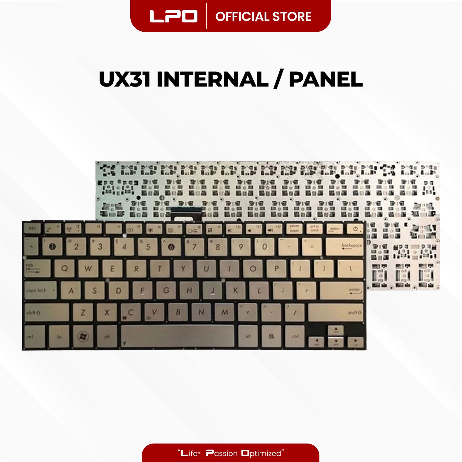 Laptop Keyboard ASUS UX31 Internal / Panel SILVER US Compatible with Asus UX31E UX31A UX31