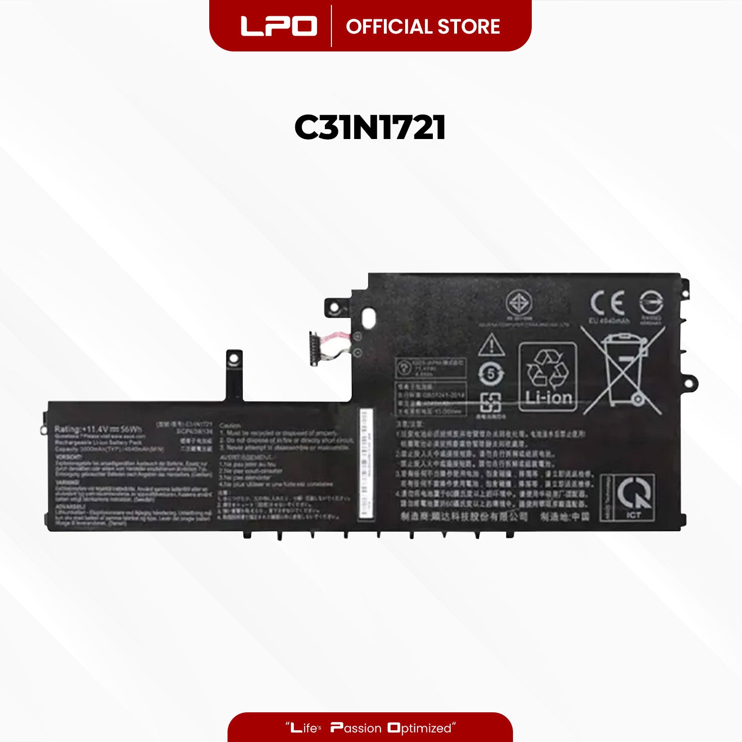 Laptop Battery C31N1721 Compatible with Asus VivoBook E406MA, EB155T, EK072TS