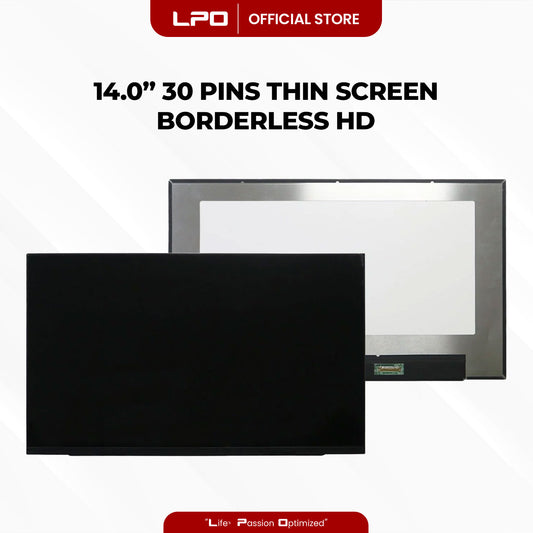 Laptop LCD Screen 14.0" 30 Pins Thin Screen Fold Borderless HD 1366 x 768 60Hz Compatible with B140XTN07.4