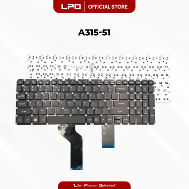Laptop Keyboard ACER A315-21	 Internal Type / Panel Black US Compatible with Acer Aspire 3 A315-21
