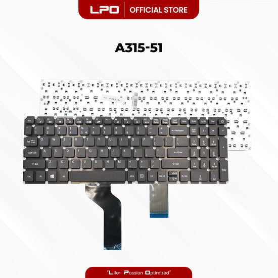 Laptop Keyboard ACER A315-21	 Internal Type / Panel Black US Compatible with Acer Aspire 3 A315-21