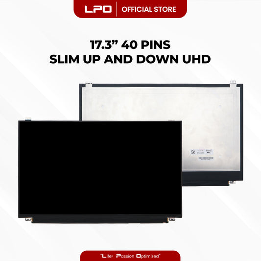 Laptop LCD Screen 17.3" 40 Pins Slim Type Up and Down Bracket UHD 3840 x 2160 60Hz Compatible with LQ173D1JW31