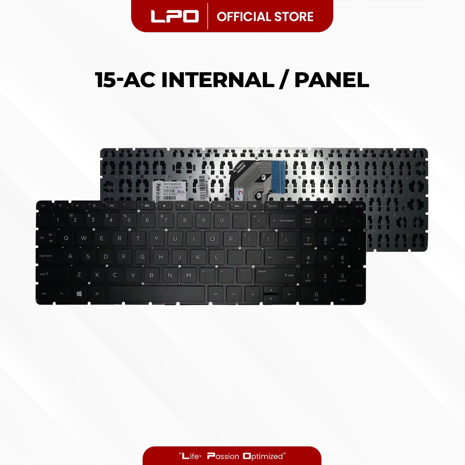 Laptop Keyboard HP 15-AC Internal / Panel Black US Compatible with HP Notebook 15-AC 15-AF