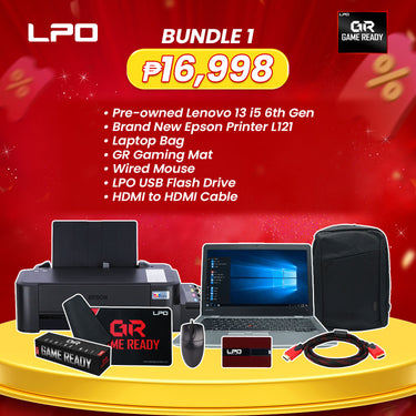 GR Bundle sale Pre-owned Lenovo Thinkpad 13 Brand New Epson Printer L121 Laptop Bag GR Extended Gaming Mouse Pad Wired Mouse  LPO Usb Flash Drive HDMI to HDMI Cable