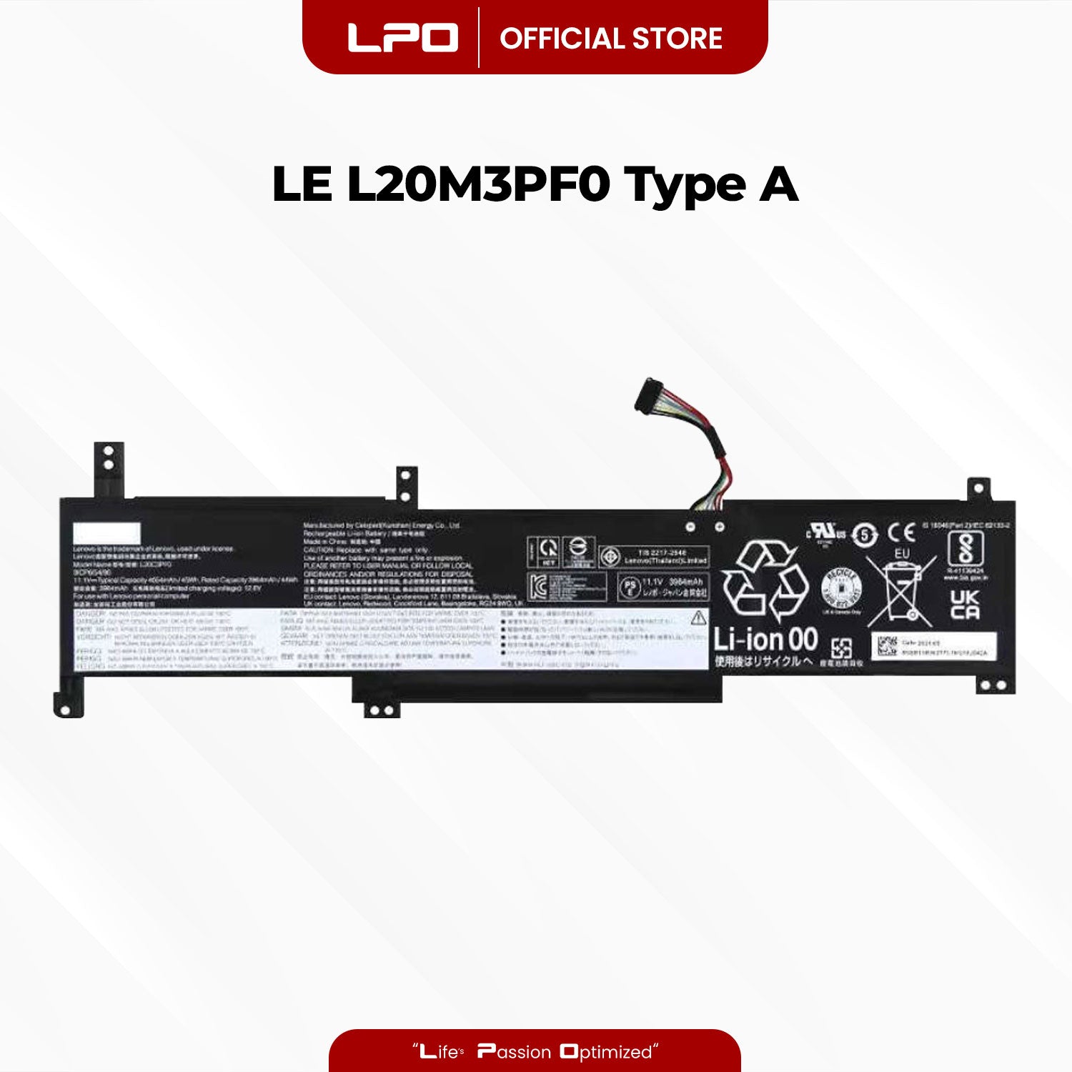 Laptop Battery L20M3PF0 Type A Compatible with Lenovo IdeaPad 3-15ALC6 3-14ITL6 3-15ITL6 - LPO Laptop PC-Outlet